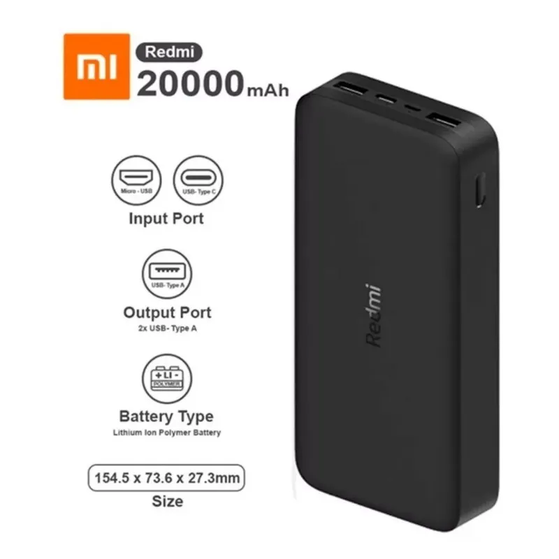 REDMI - Power Bank Cargador Xiaomi Redmi 20000mah  18w Original