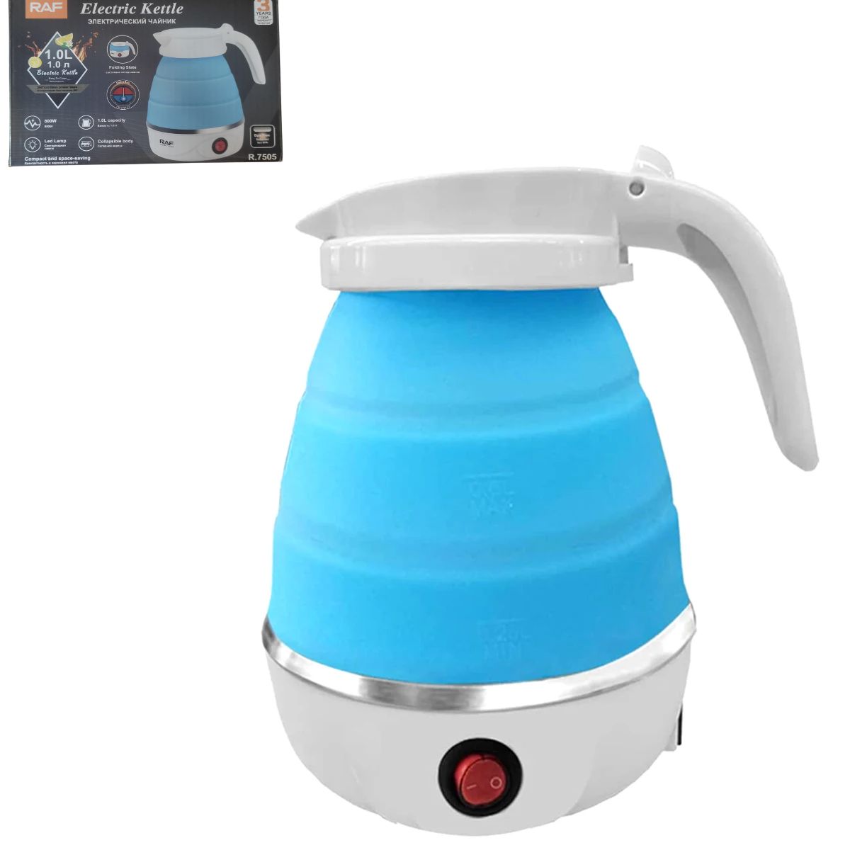 GENERICO - Hervidor Plegable 1L Eléctrico De Silicona AZUL