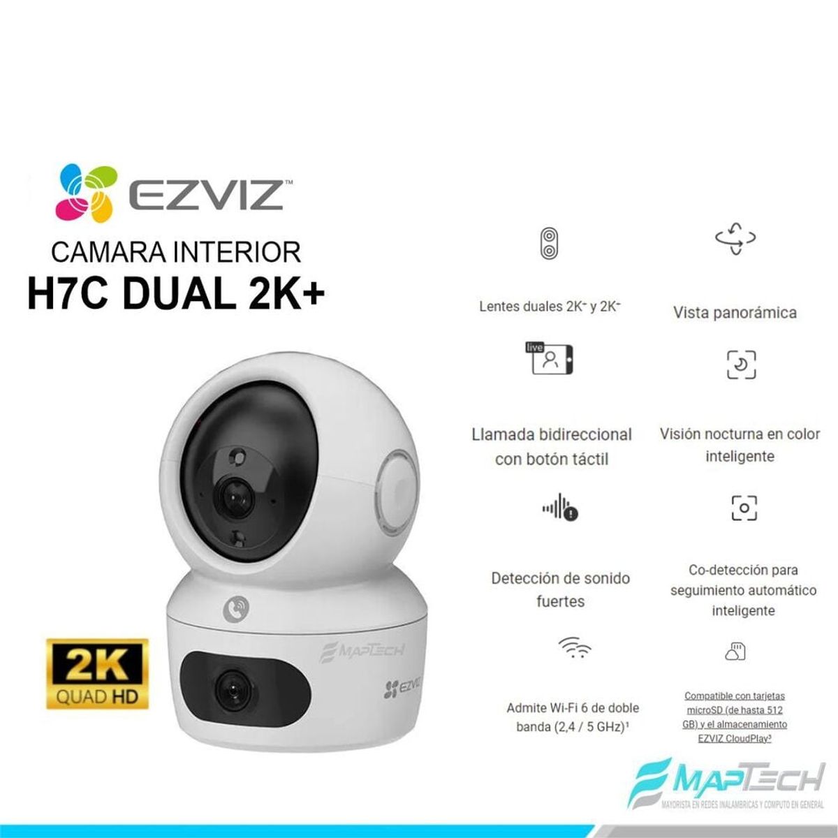 EZVIZ - Cámara de Seguridad EZVIZ Dual InalámbricaH7C