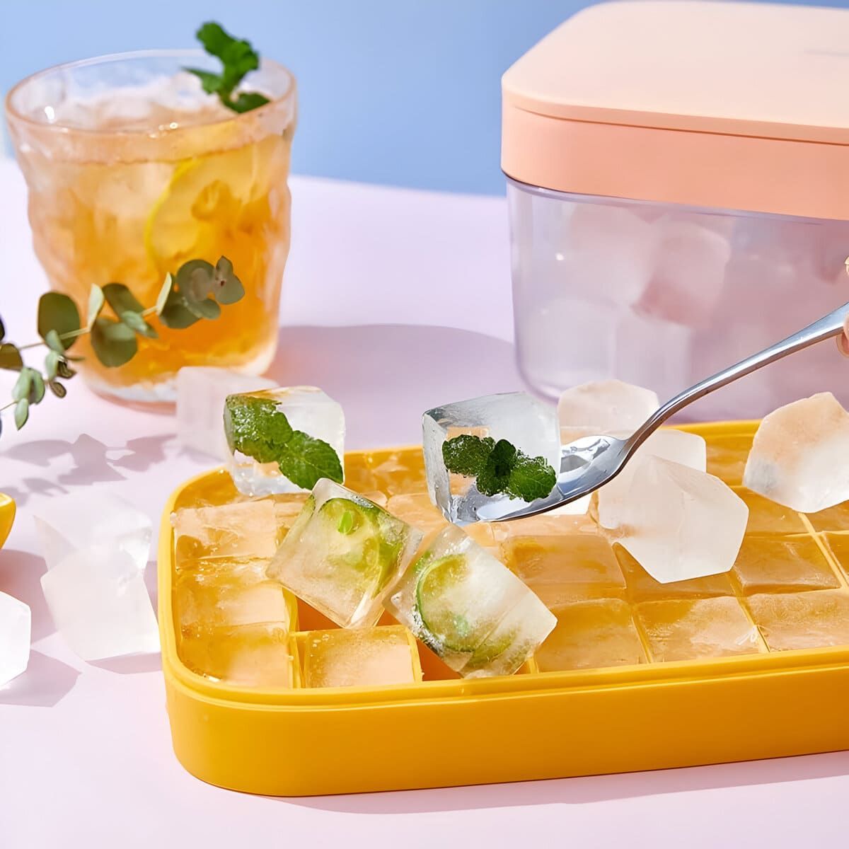 ELMEJORPRECIO - Hielera Con Táper Y Pala Para Almacenar Mango