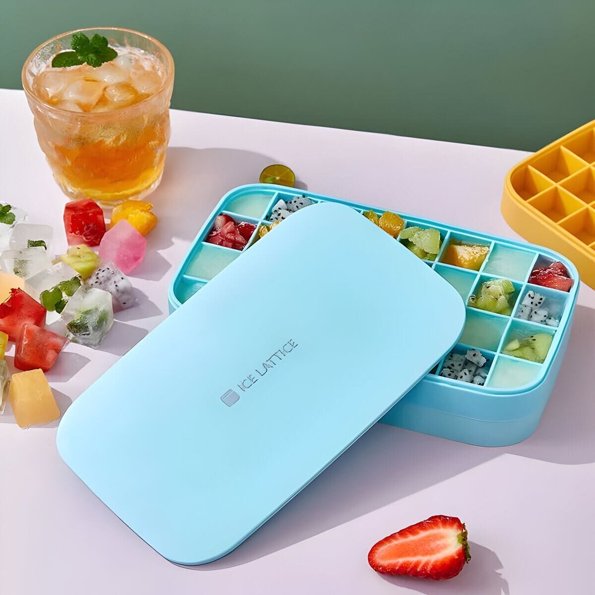 ELMEJORPRECIO - Hielera Con Táper Y Pala Para Almacenar Celeste