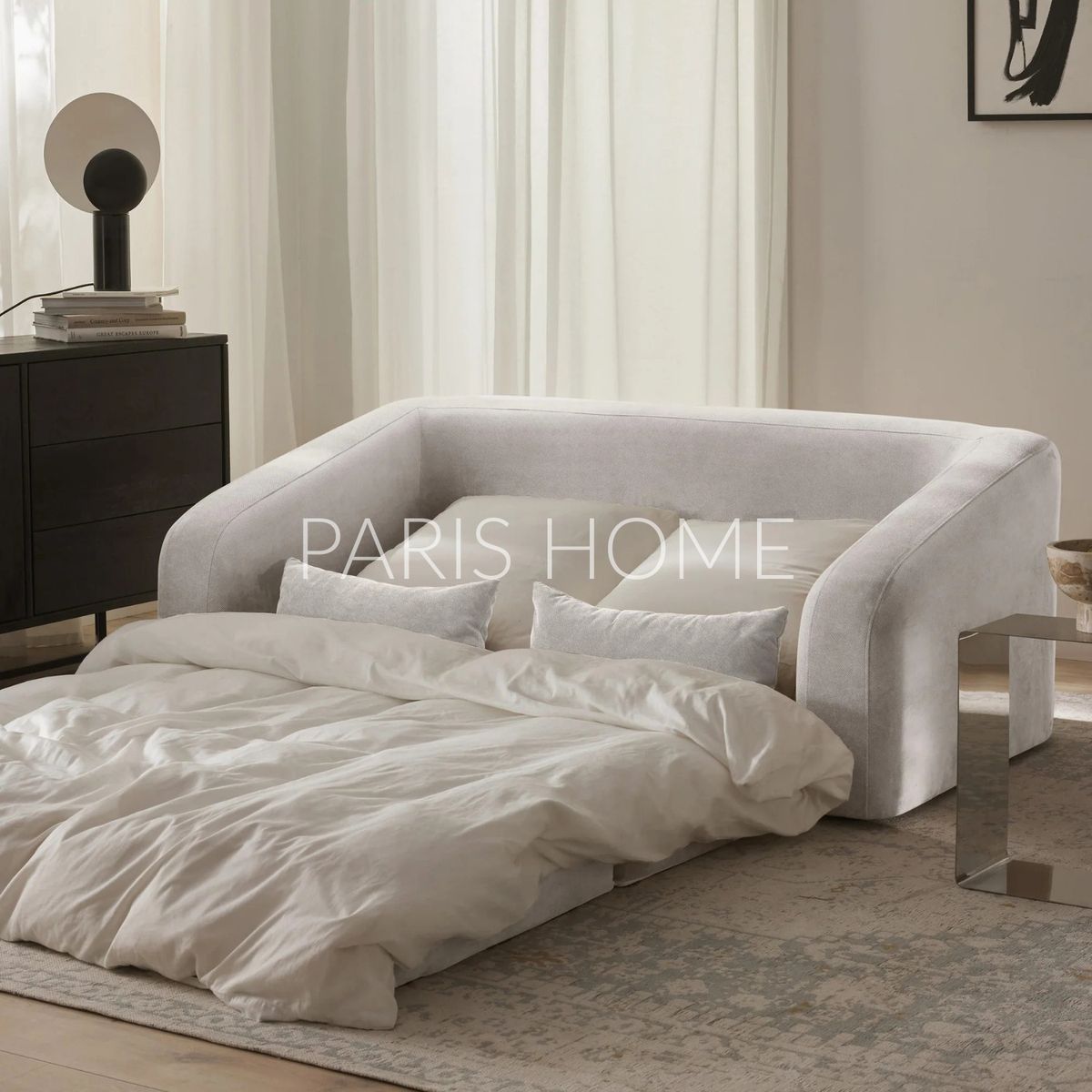 GENERICO - Sofá Cama 2 Cuerpos Foldz Tejido - Blanco Crema