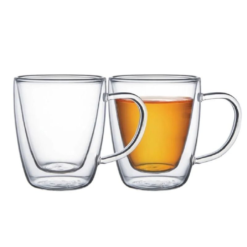 TRAMONTINA - Juego 2 Tazas Vidrio Para Te Y Capuccino 0.27 Lt - Tramontina