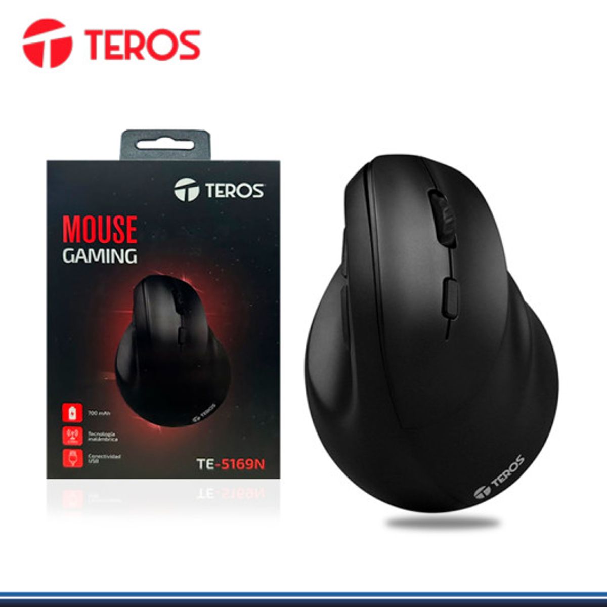 TEROS - Mouse Teros TE-5169N, Inalámbrico Doble Modo: 2.4G+Bluetooth, 2400 DPI