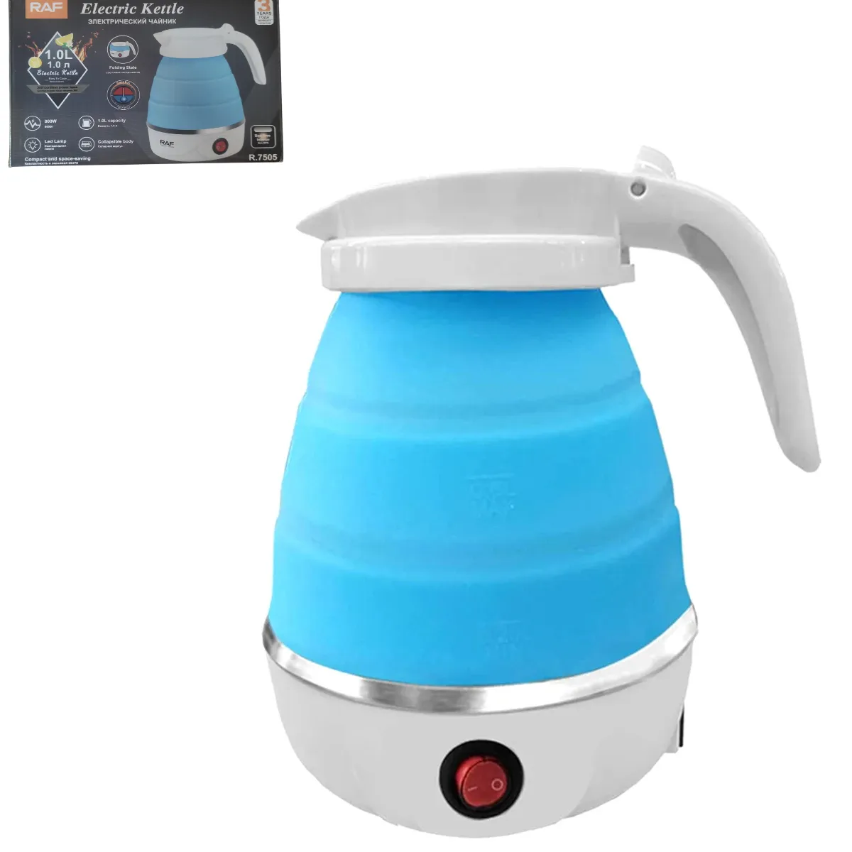 GENERICO - Hervidor De Agua Eléctrico Azul Plegable De Silicona - 1L