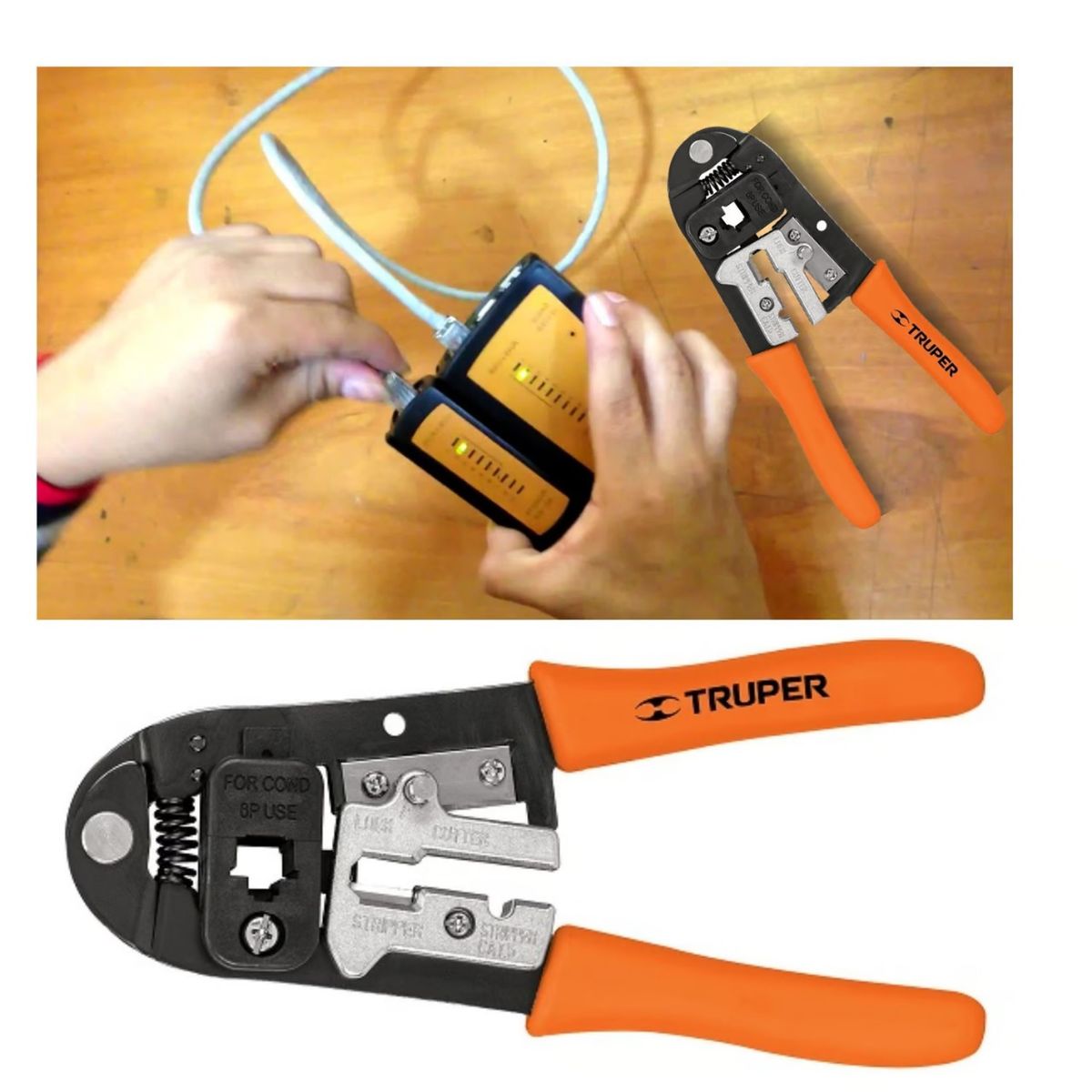 TRUPER - Ponchadora crimpeador De Cable Red Internet Truper