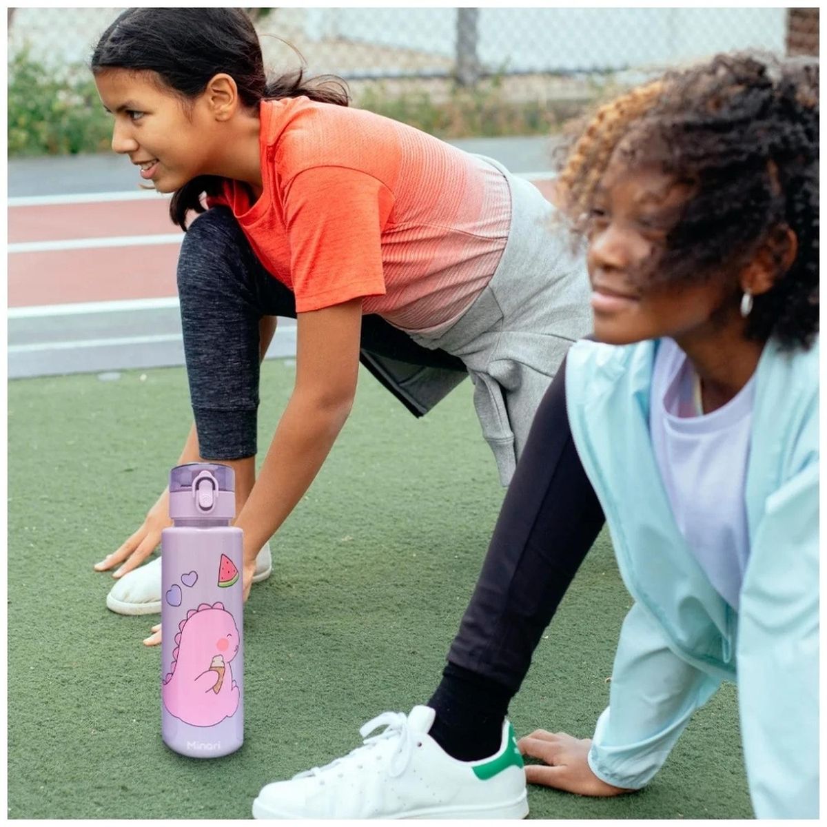 MINARI - Tomatodo Botella Kawaii de 3 Piezas Lila 699T