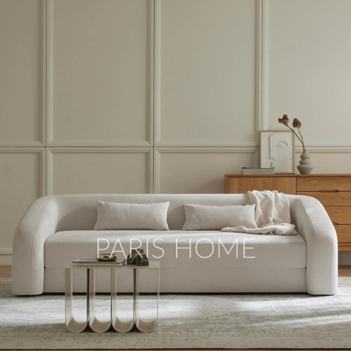 GENERICO - Sofá Cama 3 Cuerpos Foldz Tejido - Blanco Crema