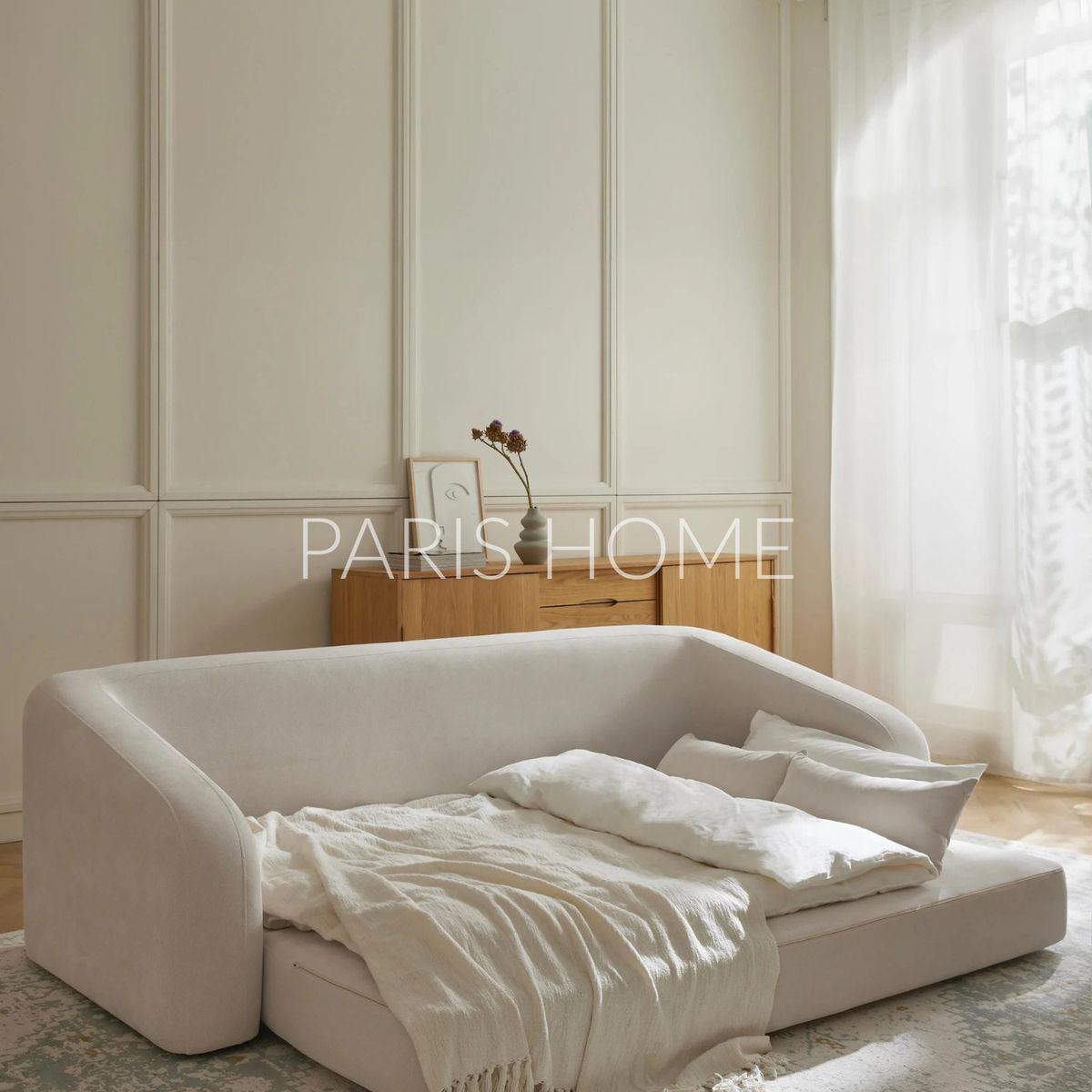 GENERICO - Sofá Cama 3 Cuerpos Foldz Tejido - Blanco Crema