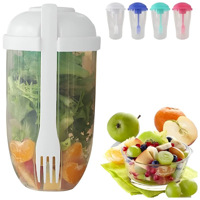 MINARI - Táper Mezclador de Ensaladas Yogurt Cereales 2en1 E70 Color Aleatorio
