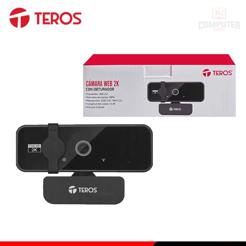 TEROS - CAMARA WEB TEROS TE-9072 RESOLUCIÓN 2K CONEXION USB 2.0