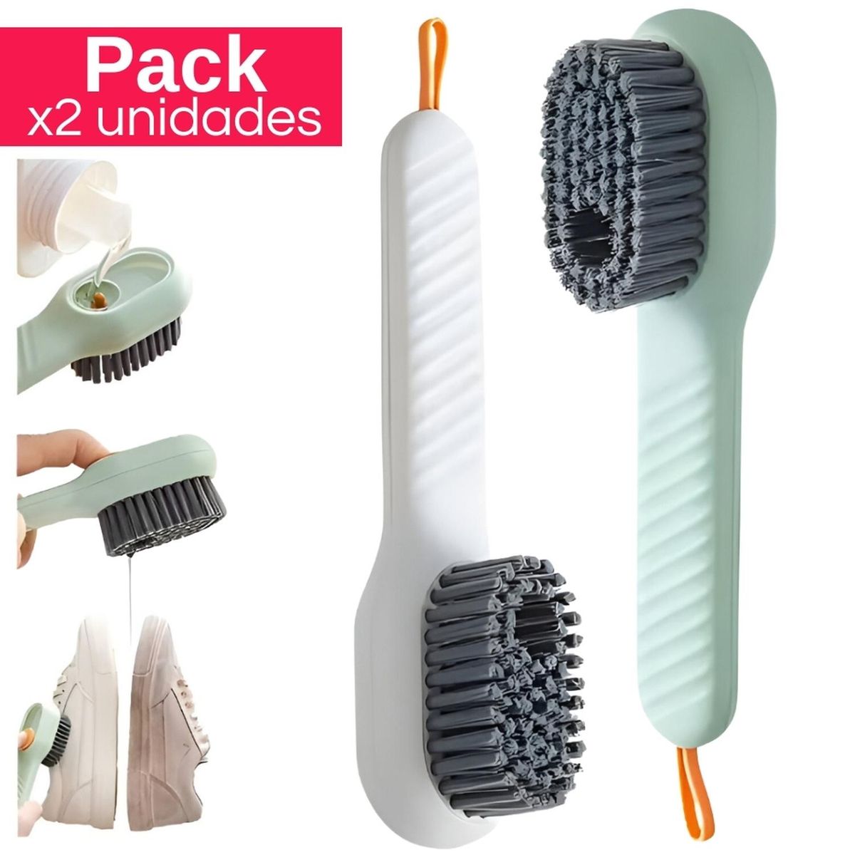 MINARI - Pack x2 Cepillo de Limpieza para Zapatos 462D - Color Aleatorio