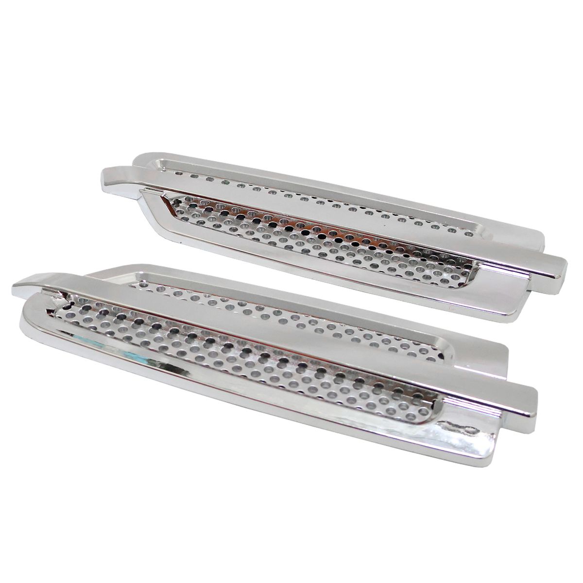 GENERICO - ADORNO LATERAL TOMA DE AIRE PLATEADO 2 PCS 21*6.5 CM