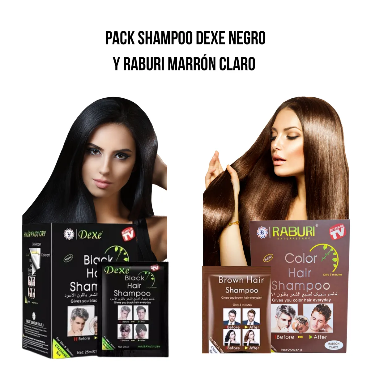 ROHS - Pack Color Intenso Dexe & Raburi  Negro y Marrón Claro