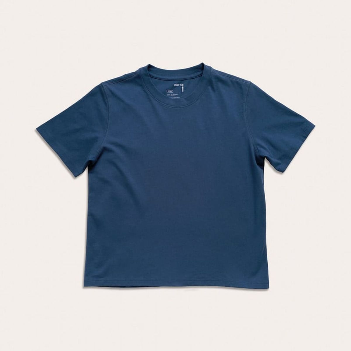 DROP THE LABEL - Polo Azul Pacífico para Mujer Drop the Label Cuello Redondo Manga Corta Algodón