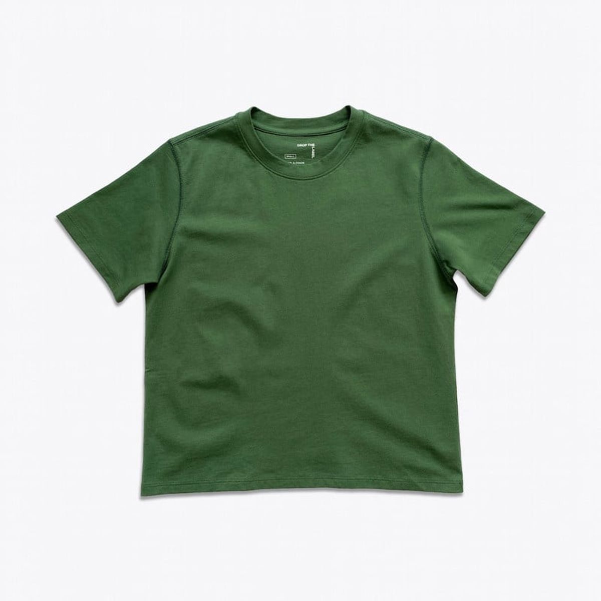 DROP THE LABEL - Polo Verde Bosque para Mujer Drop the Label Cuello Redondo Manga Corta Algodón