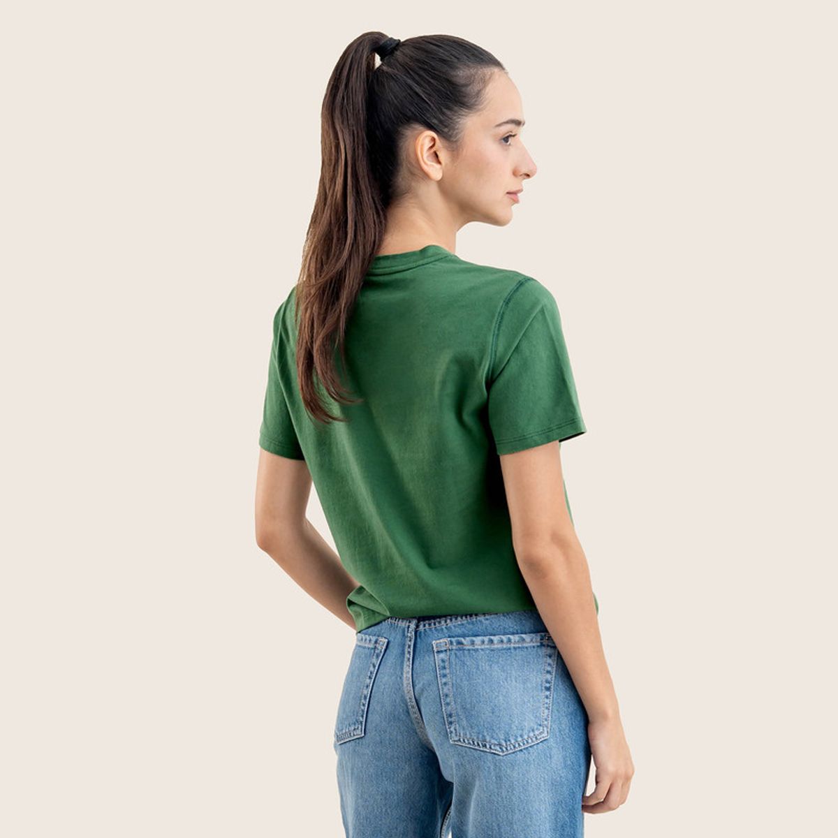 DROP THE LABEL - Polo Boxy Verde Mujer