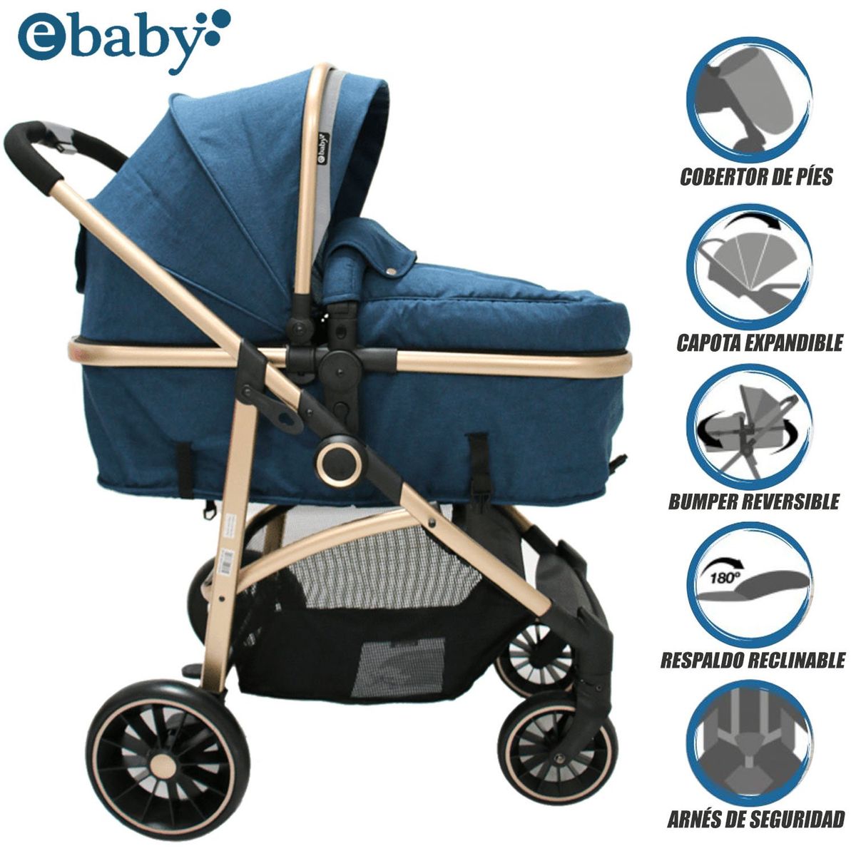 EBABY - Coche Deportivo Moisés EBABY «CARRI DELUXE» Blue