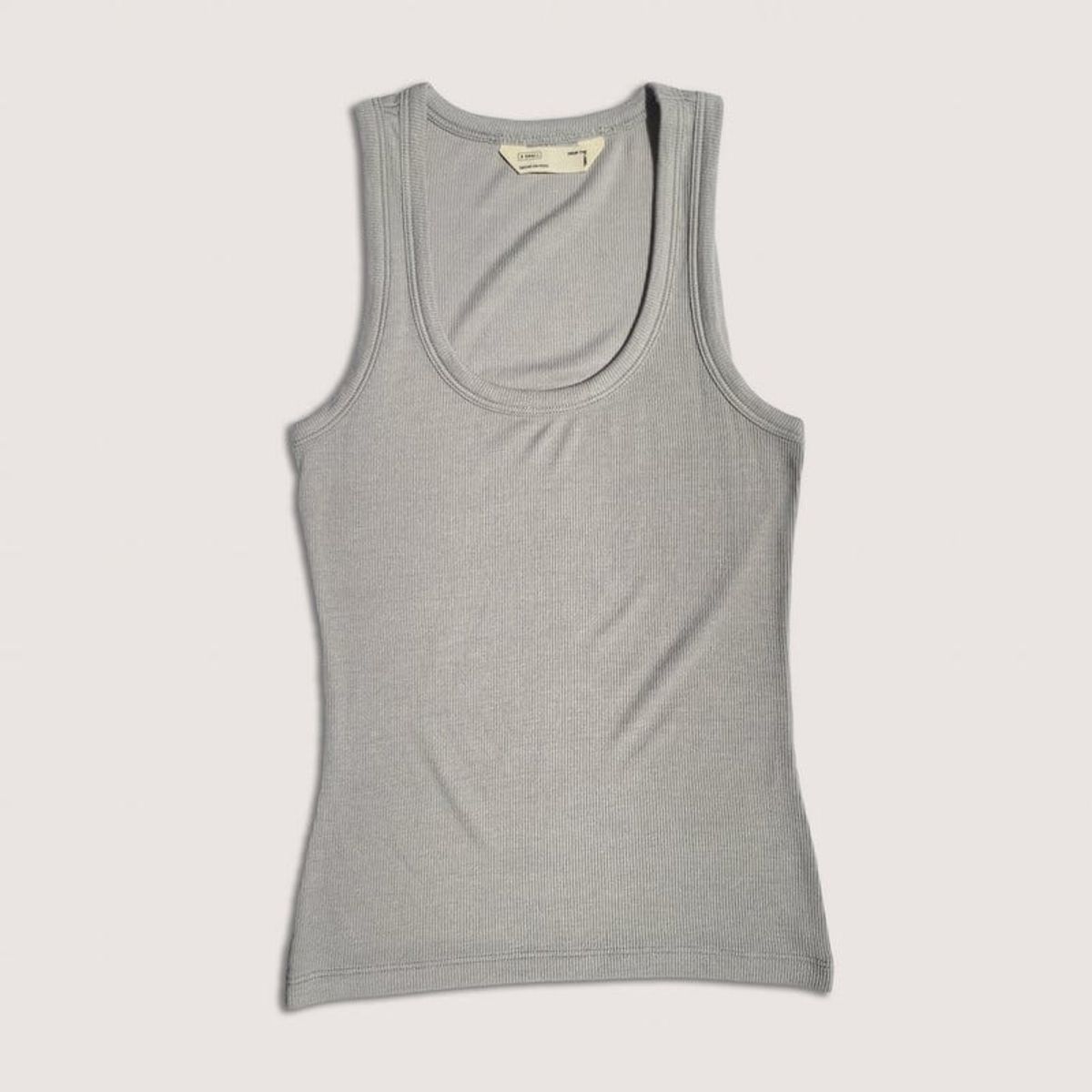 DROP THE LABEL - Tank Top Gris Sombra para Mujer Drop the Label Manga Cero Rib 2x1 Modal