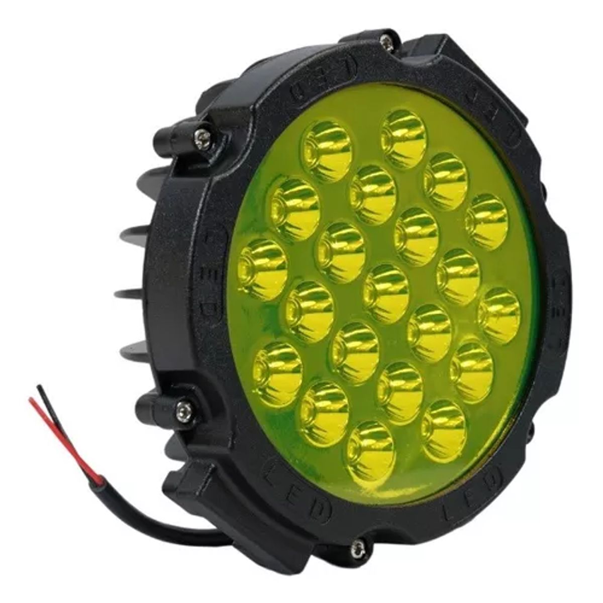 GENERICO - Faro Redondo Led Amarillo 21 Led 12/24v 63 W
