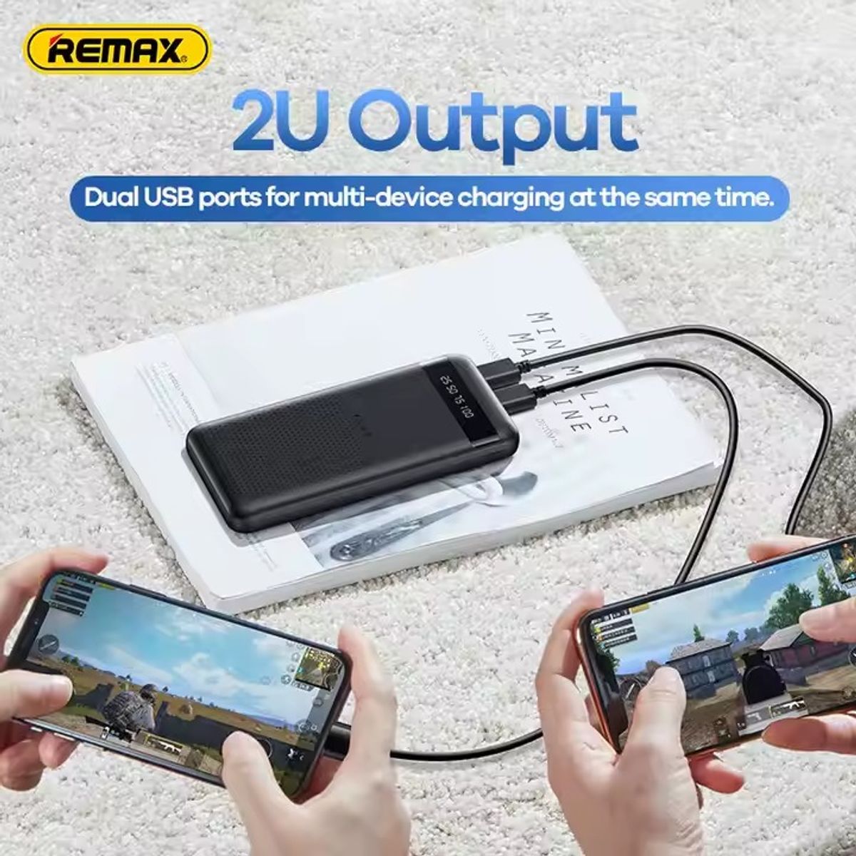 REMAX - CARGADOR PORTÁTIL  ultra Slim  20000mAh   2.4A  MODELO RPP-11 BLANCO
