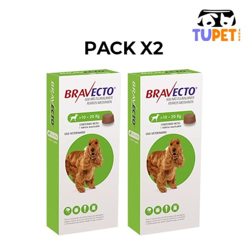 BRAVECTO - BRAVECTO 10 A 20KG PACK X2
