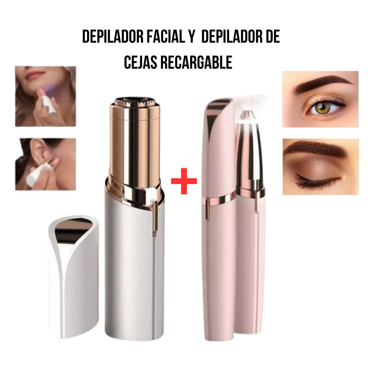 ROHS - Combo Depilador de Cejas y Facial Portátil Recargable