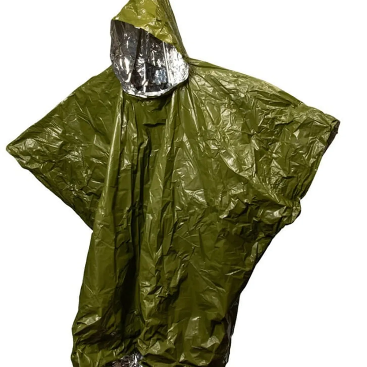 GENERICO - Poncho SURVIVAL  impermeable  TERMICO aluminizado VERDE