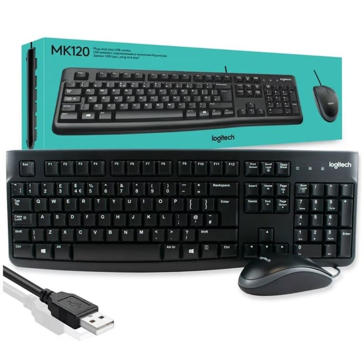LOGITECH - Kit Logitech MK120 Mouse + Teclado USB SP BLACK PN 920-004428