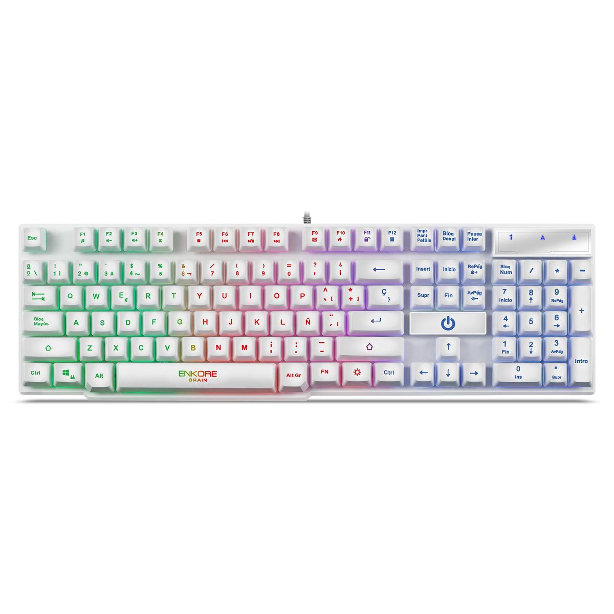 ENKORE - Teclado Gamer Raimbow Blanco Brain - ENK 603W