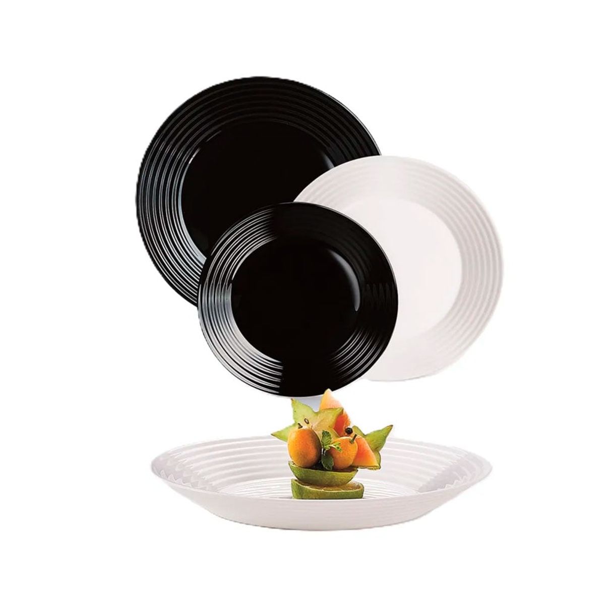 LUMINARC - Vajilla Luminarc Blanco negro Harena x 18 Pza 10092 N1518