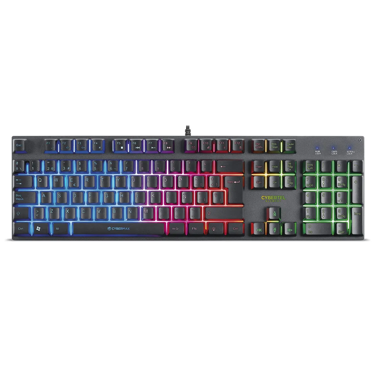 CYBERTEL - Teclado Gamer Rainbow Element - CYB K500