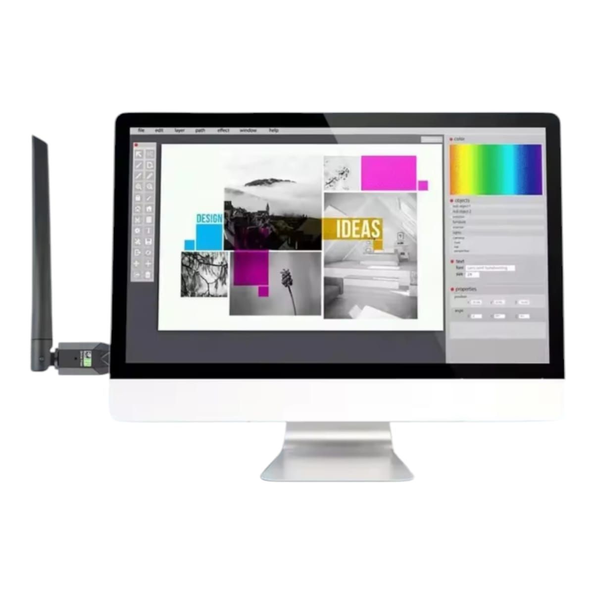 GENERICO - ANTENA WIFI Y BLUETOOTH 2 EN 1 PARA COMPUTADORA O LAPTOP