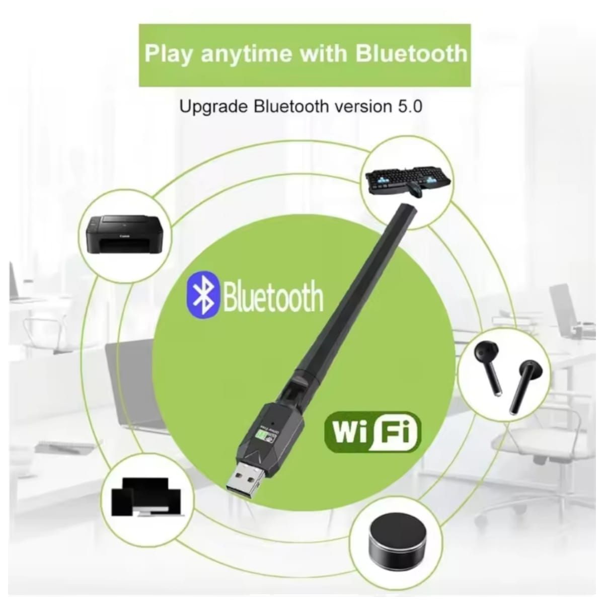 GENERICO - ANTENA WIFI Y BLUETOOTH 2 EN 1 PARA COMPUTADORA O LAPTOP