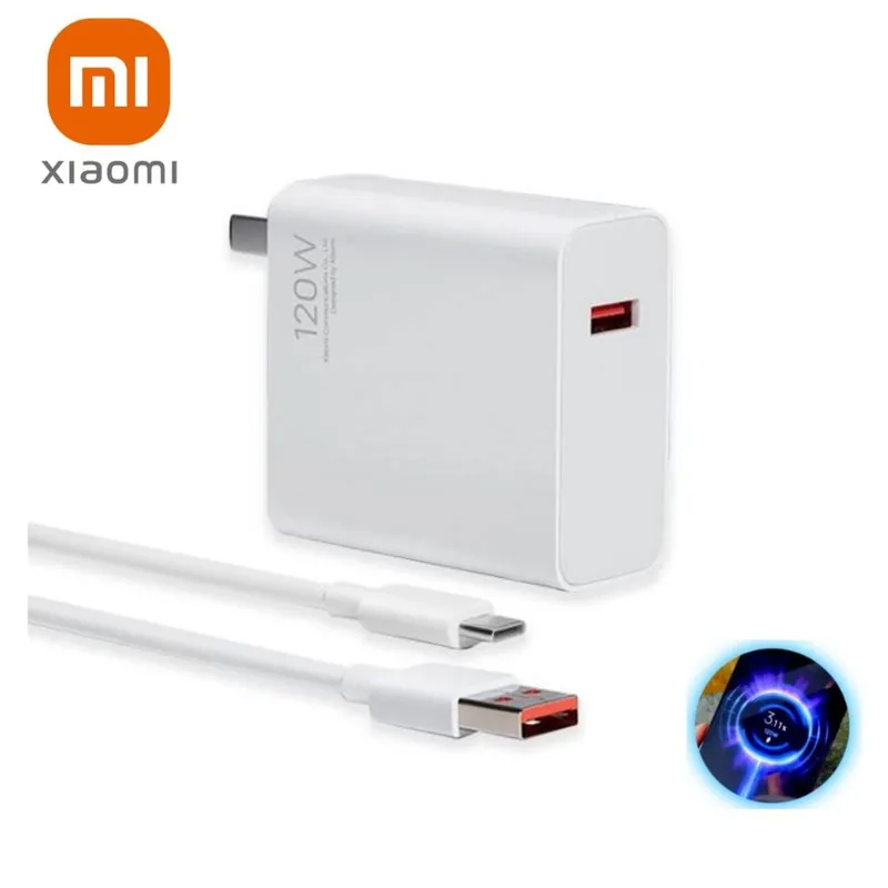 GENERICO - Cargador 120w Carga Rápida Compatible Con Xiaomi + Segundero Decimal