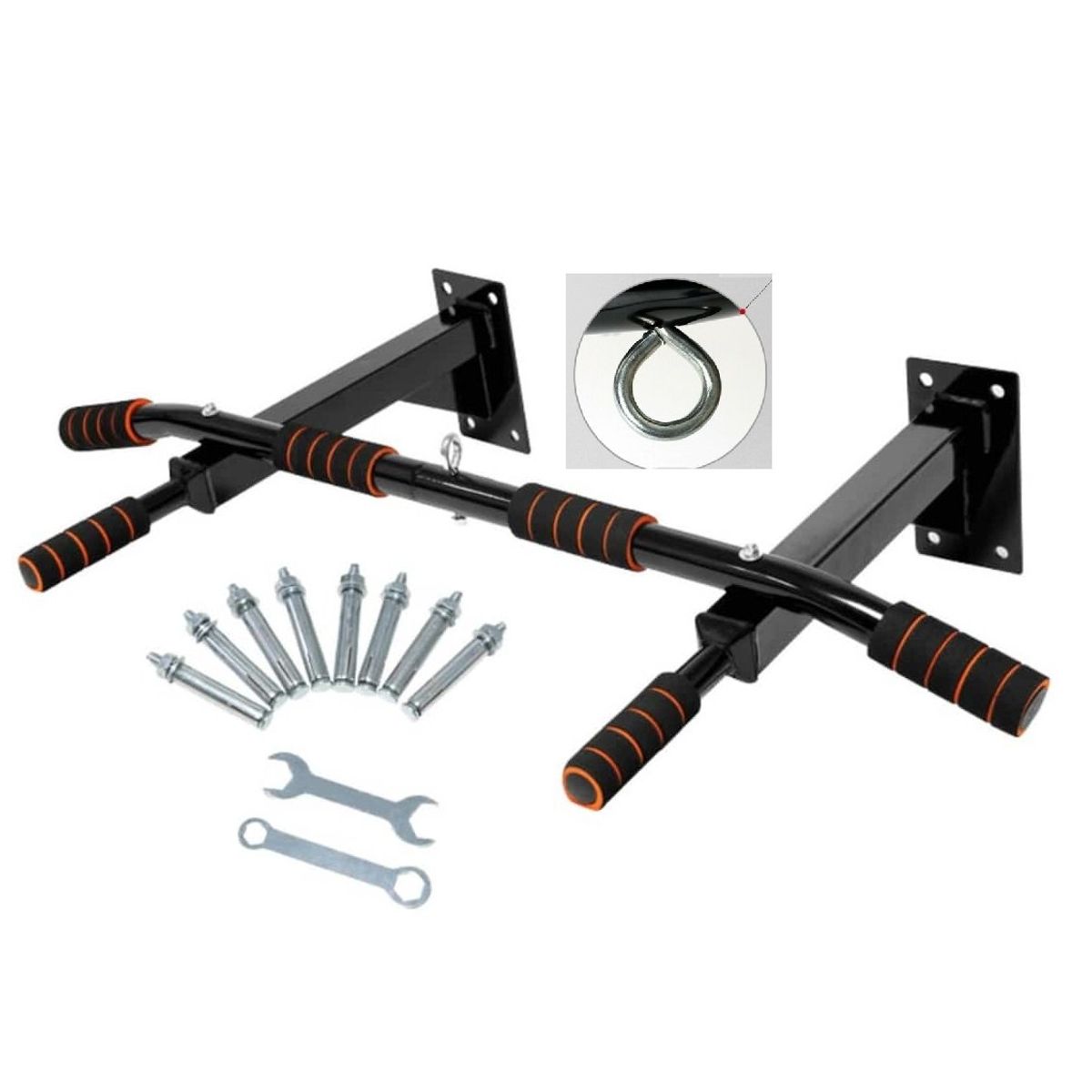 GENERICO - Barra Dominadas Pared Crossfit Rack C/ 1 Eslabon Multifuncion