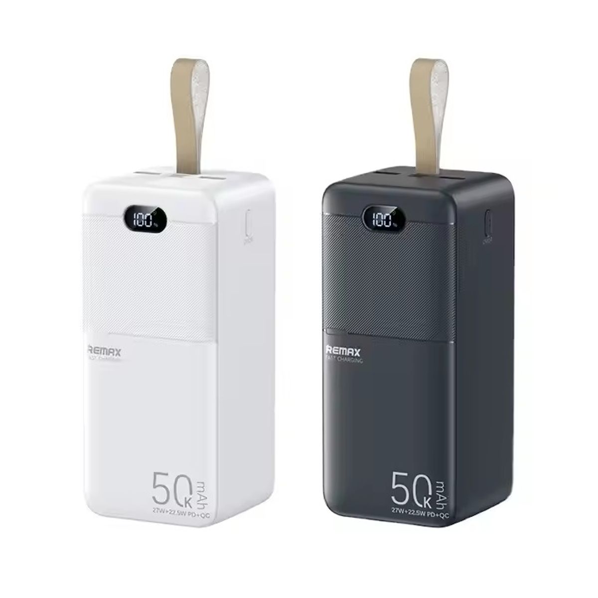 REMAX - CARGADOR PORTÁTIL    with Light 50000 mAh 27W+22.5W CARGA RAPIDA NEGRO