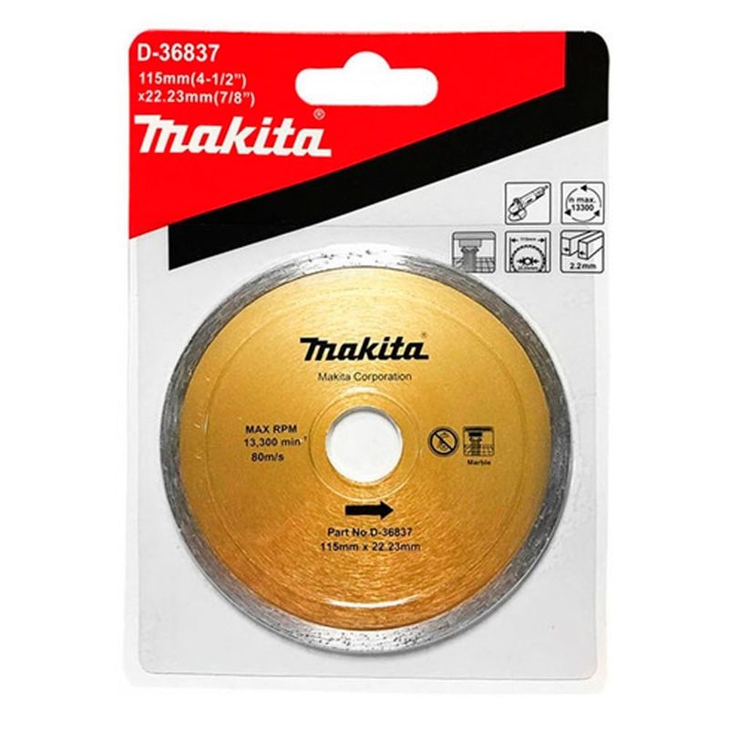 MAKITA - Disco Diamantado Borde Continuo 115 x 2223 x 17 mm Makita D-36837
