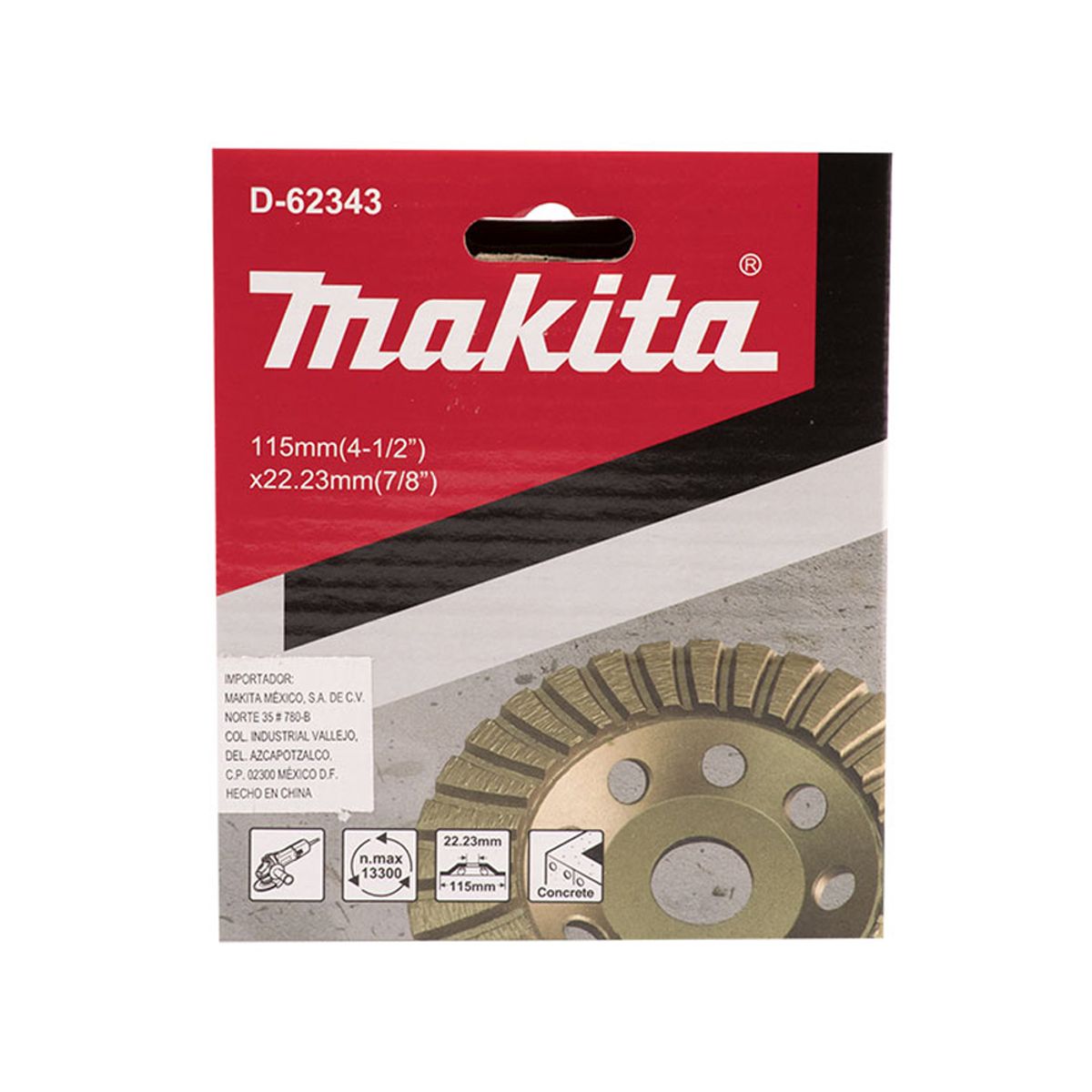 MAKITA - Copa Diamantada Abrasivo 4 12 115mm x 22mm Tipo turbo