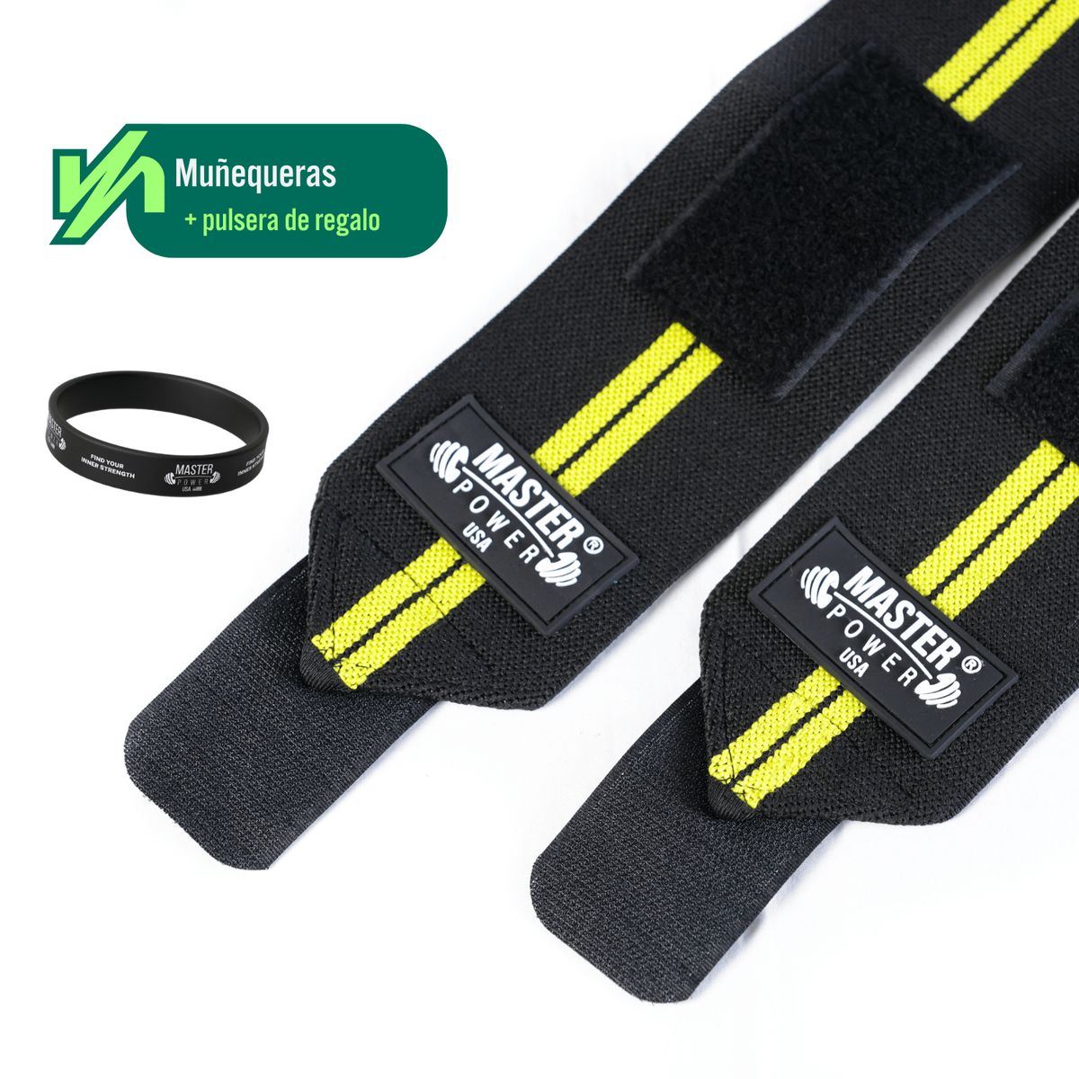 MASTERPOWER - MUÑEQUERAS DEPORTIVAS - MASTER POWER - AMARILLO CON NEGRO