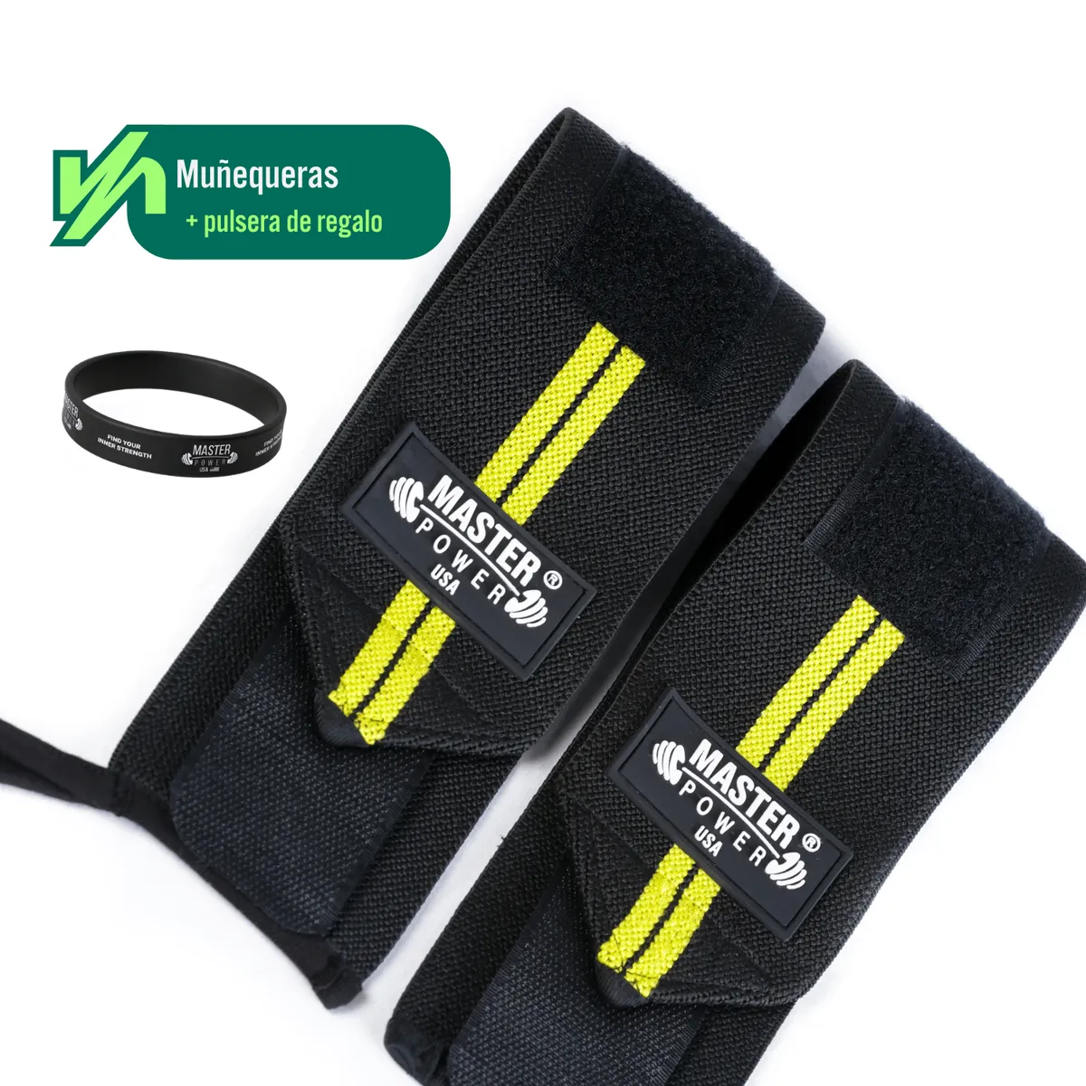 MASTERPOWER - MUÑEQUERAS DEPORTIVAS - MASTER POWER - AMARILLO CON NEGRO