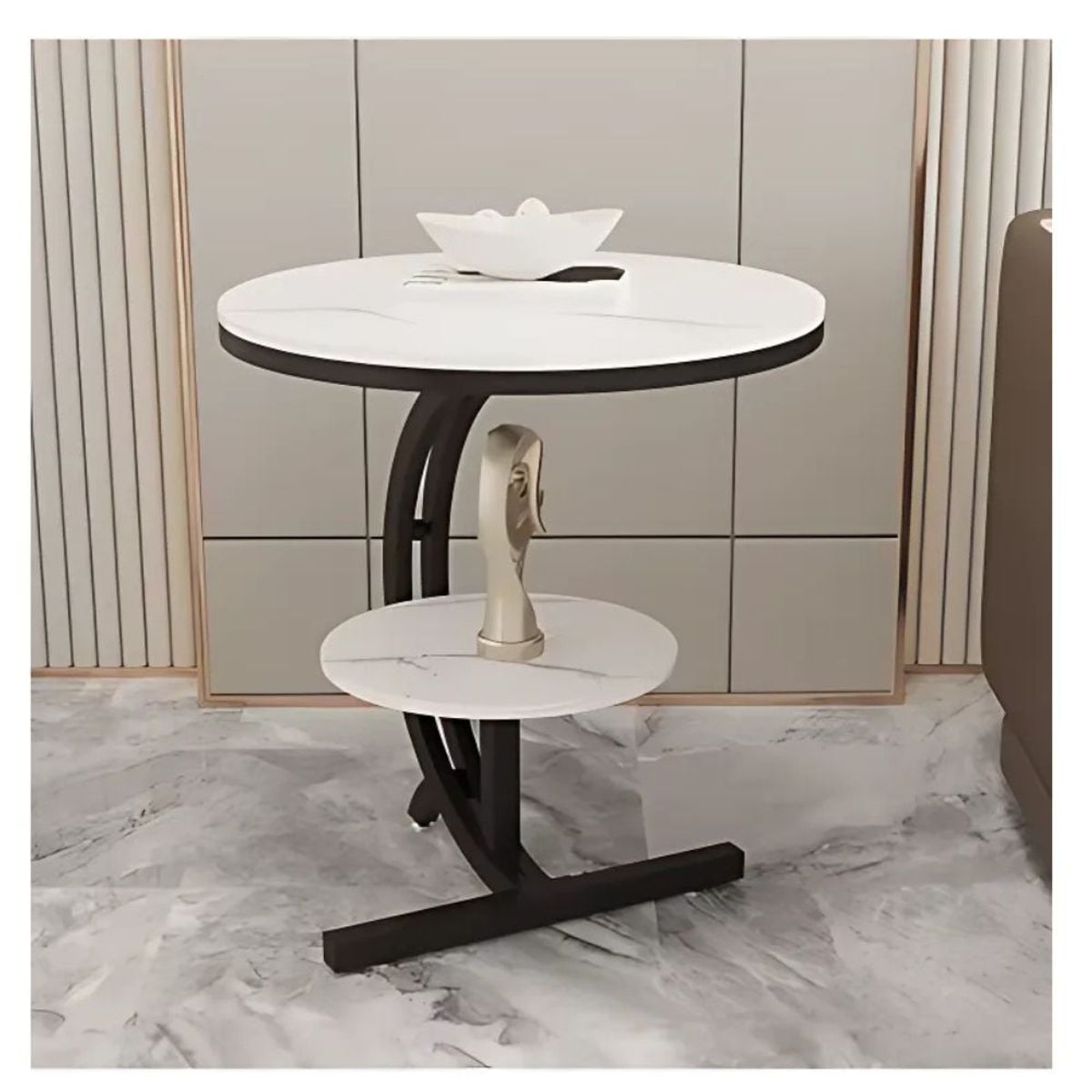 GENERICO - Mesita de Noche Redonda Moderna Minimalista Premium