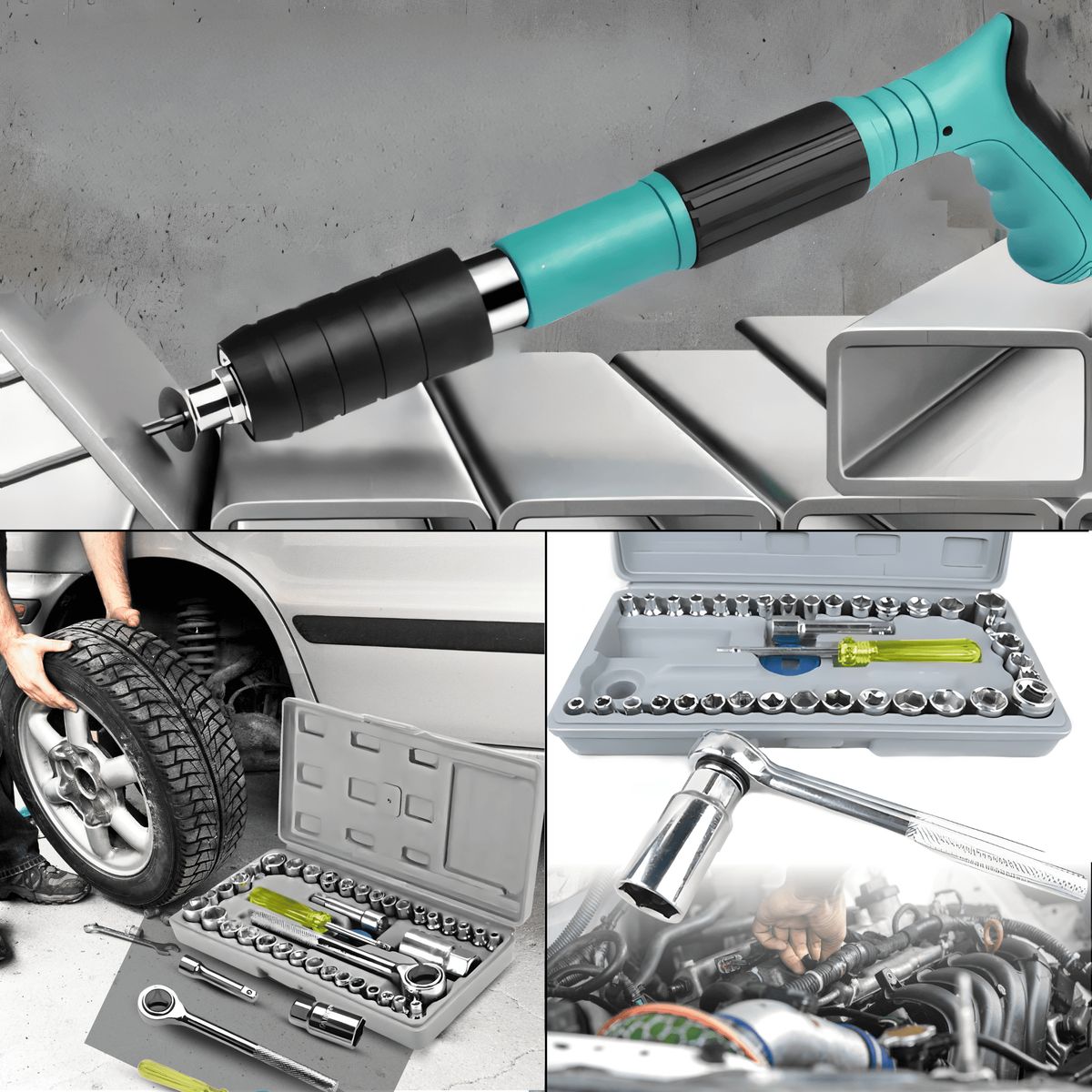 ROSH - Combo Pistola de Clavos + Juego de Dados 40pzs Completo