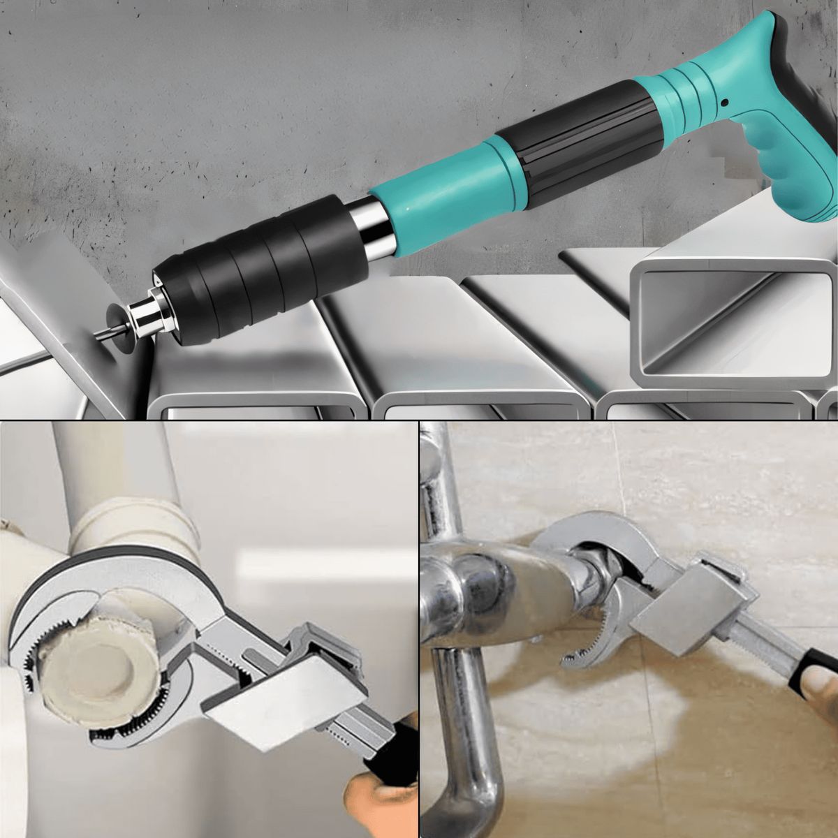 ROSH - Pistola Clavos Fulminante + Llave Gasfitería Premium