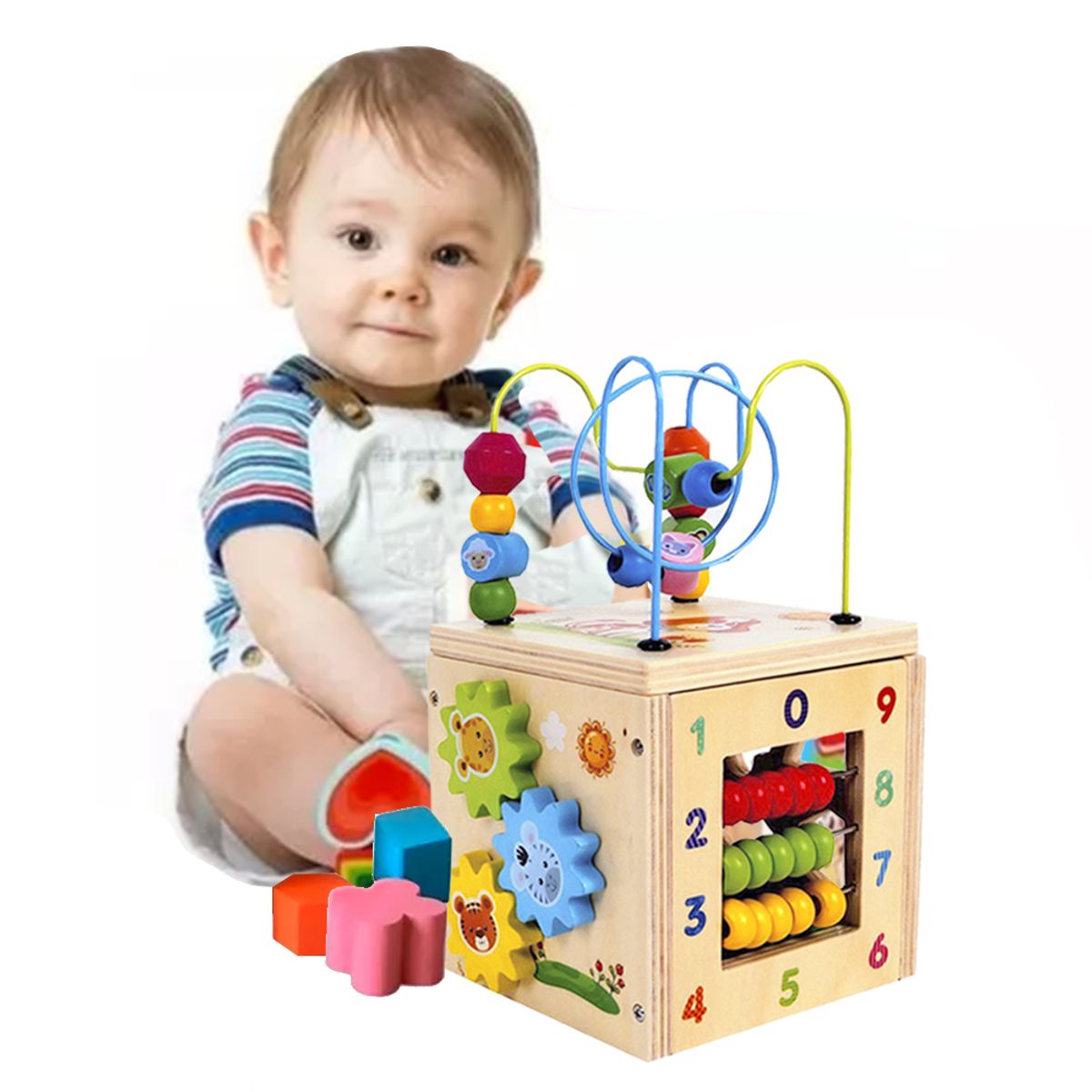 GENERICO - Cubo Multifuncion 5en1 Montessori Estimulacion Temprana