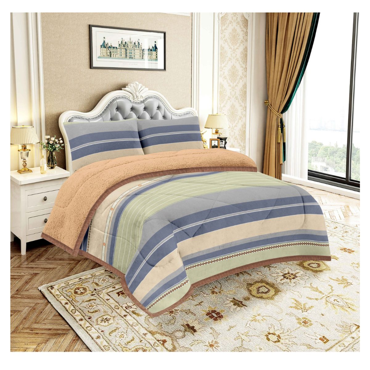 GOLDSUN - COBERTOR CON CARNERO EN 3 PIEZAS