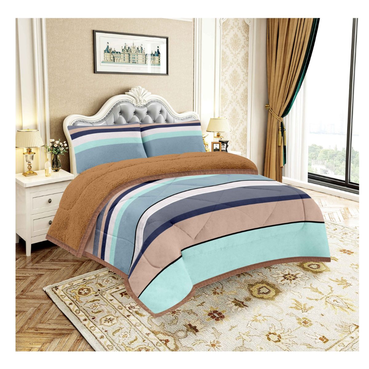 GOLDSUN - COBERTOR CON CARNERO EN 3 PIEZAS