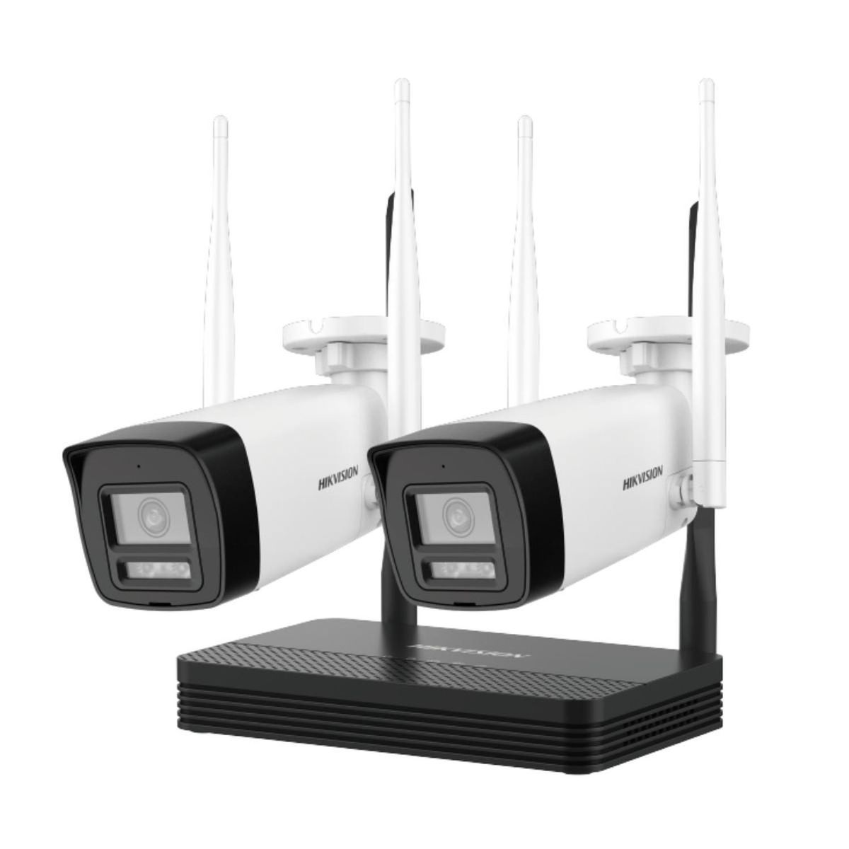 HIKVISION - Hikvision NKS424W0H Kit Inalámbrico 4 Megapíxel  NVS 4ch  2 Camaras Bala para Exterior con Lente 2