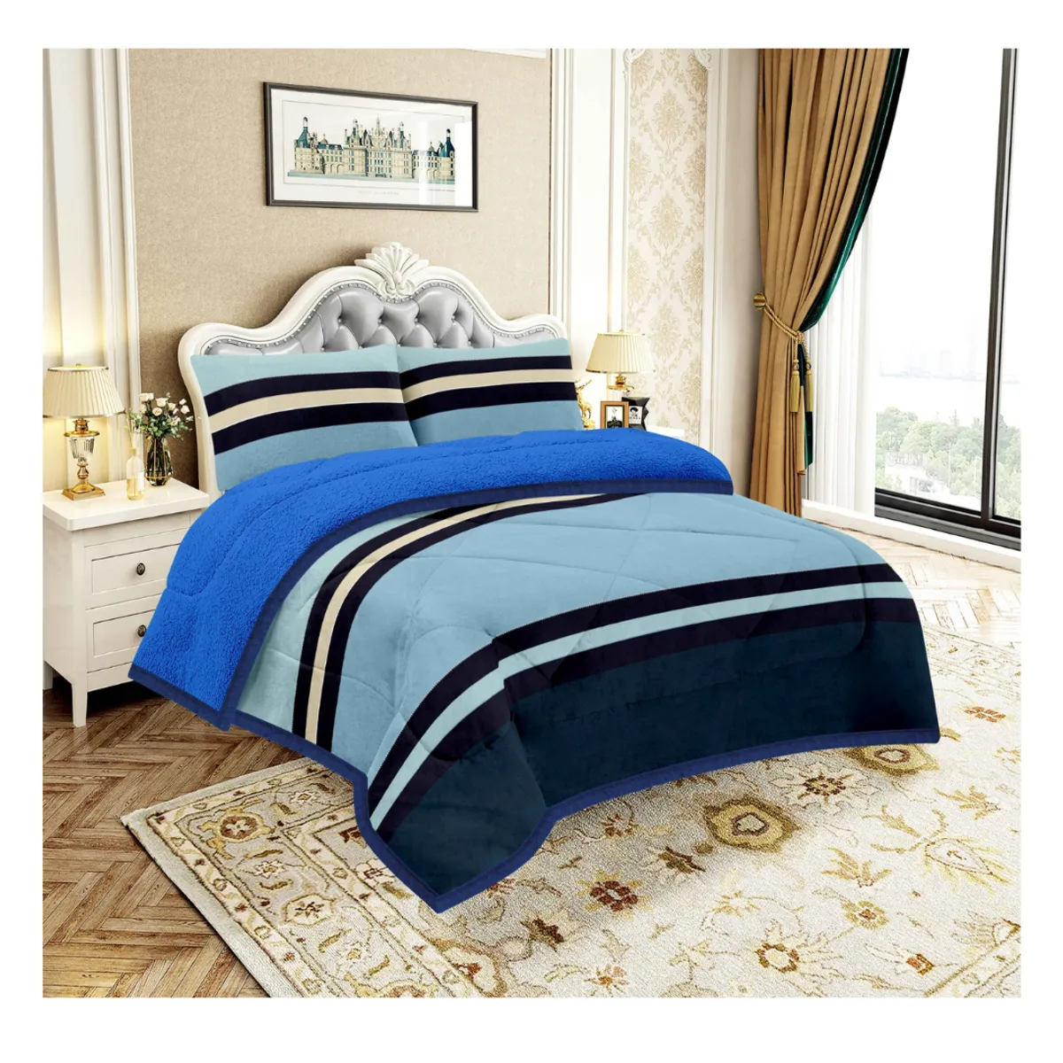 GOLDSUN - COBERTOR CON CARNERO EN 3 PIEZAS