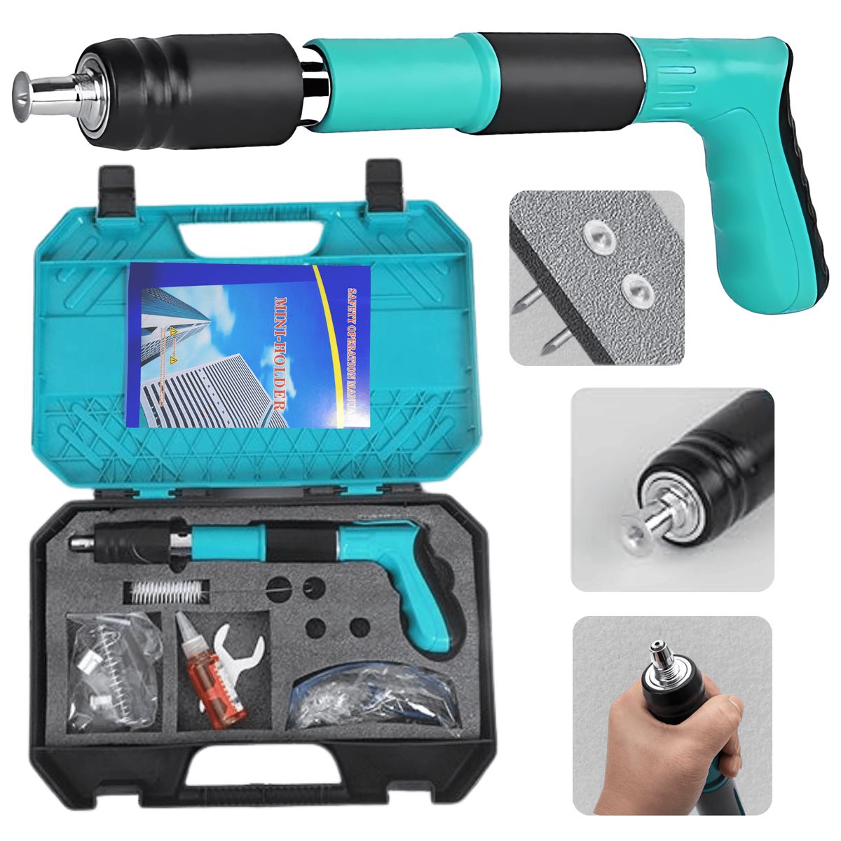 ROSH - Pistola de Clavos Fulminante + Adaptador para Pistola de Clavos